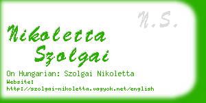 nikoletta szolgai business card